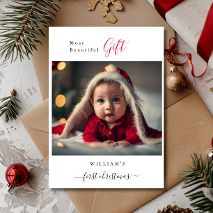 Das schönste Geschenk Baby's erstes Weihnachtsfest Feiertagskarte