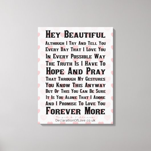 Das schönste Mädchen der Welt Leinwanddruck (Vorderseite)