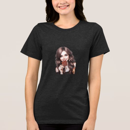 Das schönste Mädchen zeichne Schokolade Tri-Blend Shirt (Vorderseite)