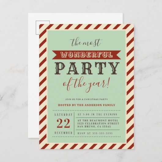 Das schönste Party des Jahres Einladungen (Vorne/Hinten)