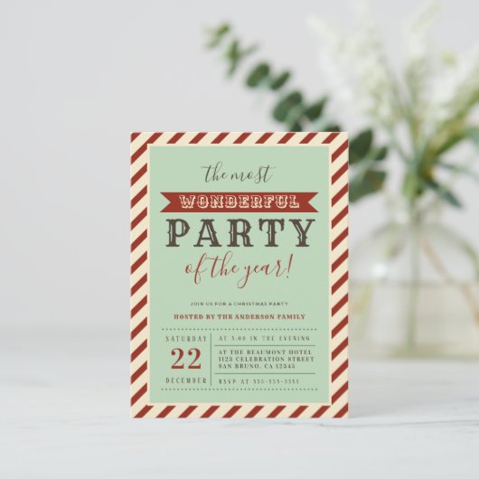 Das schönste Party des Jahres Einladungen (Stehend Vorderseite)