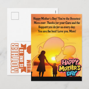Das schönste und herzlichste Alles Gute zum Mutter Feiertagspostkarte
