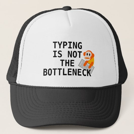 Das Schreiben ist nicht der Engpass (Hut) Truckerkappe (Vorderseite)