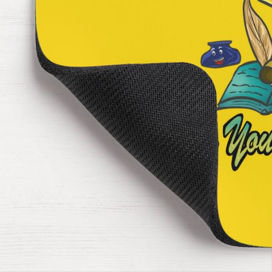 Das Schreiben ist Spaß für junge Einhörner Mousepad (Ecke)