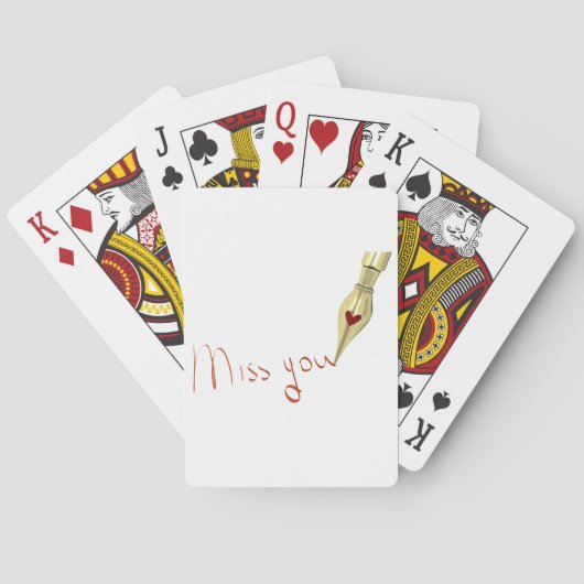 Das Schreiben von Miss You Playing Cards Spielkarten (Rückseite)