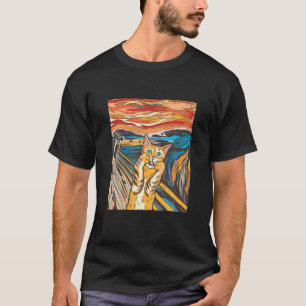 Das schreie berühmte Gemälde mit Cat T-Shirt