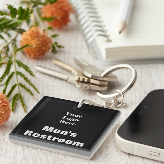 Das Schwarz-Business-Logo für Männer hier Schlüsselanhänger (Vorderseite rechts)