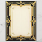 Das Schwarz-Gold-Art-Déco-Raffinesse Briefbogen (Vorderseite)