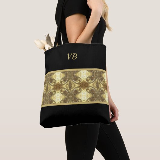 Das Schwarz-Gold-Deco Tasche (Von Nahem)