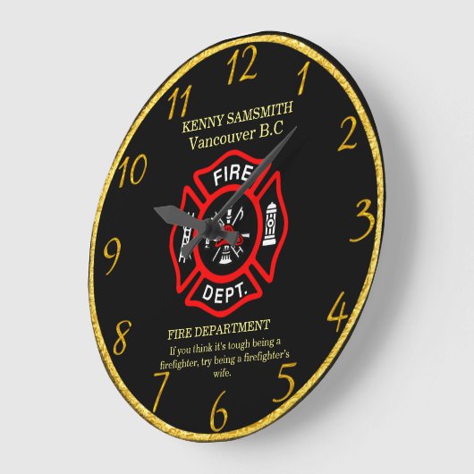 Das Schwarz-Rot-Abzeichen des Feuerwehrmanns Große Wanduhr (Winkel)