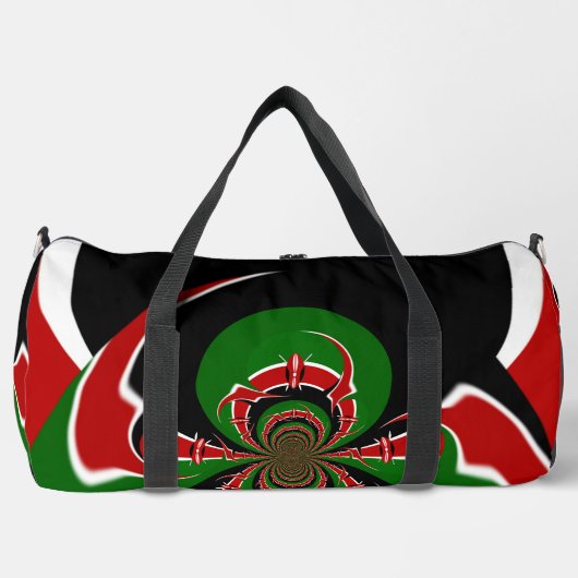 Das Schwarz-Rot-Kenia-Sportprogramm muss Duffle Bag (Vorderseite)