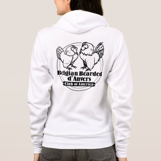 Das Schwarz-Weiß-Logo für Frauen in Zip-up-Hoodie Hoodie (Rückseite)