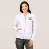 Das Schwarz-Weiß-Logo für Frauen in Zip-up-Hoodie Hoodie (Vorne ganz)