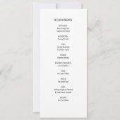 Das Schwarz-weiße Beerdigungsprogramm für das Gedä Einladung (Rückseite)