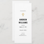 Das Schwarz-weiße Beerdigungsprogramm für das Gedä Einladung (Vorne/Hinten)