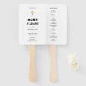 Das Schwarz-weiße Beerdigungsprogramm für das Gedä Fächer (Vorne und Hinten)