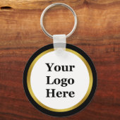 Das Schwarz-weiße Gold-2-Logo von Business Schlüsselanhänger (Vorderseite)