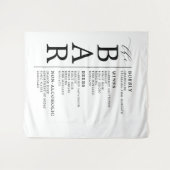 Das Schwarz-weiße Klassische Bar für Hochzeiten Wandteppich (Vorderseite (Horizontal))