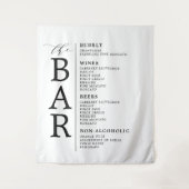 Das Schwarz-weiße Klassische Bar für Hochzeiten Wandteppich (Vorderseite)