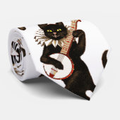 Das schwarze Banjo, das Katze spielt Krawatte (Gerollt)