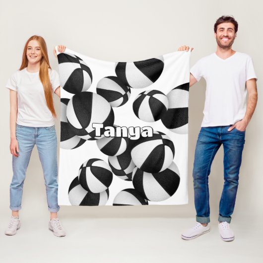 Das schwarze Basketballteam färbt die Gestaltung d Fleecedecke (Beispiel)