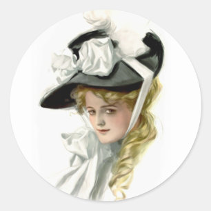 Das schwarze Bonnet Runder Aufkleber