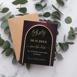 Das schwarze Bordeaux-Budget für 60. Geburtstag Sa Flyer