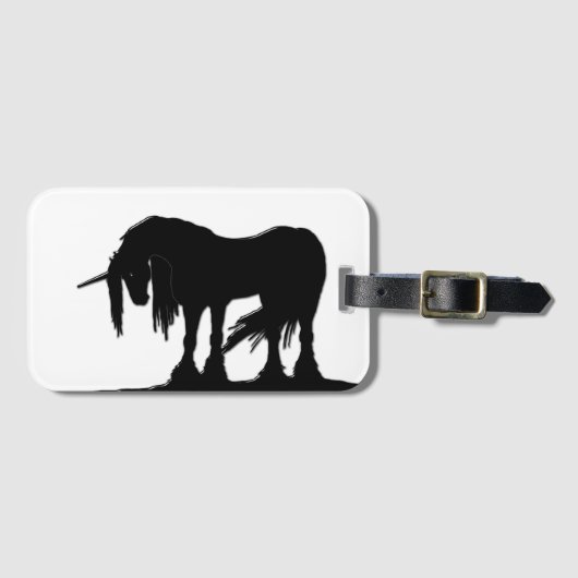 Das Schwarze Einhorn Gepäckanhänger (Vorderseite (Horizontal))