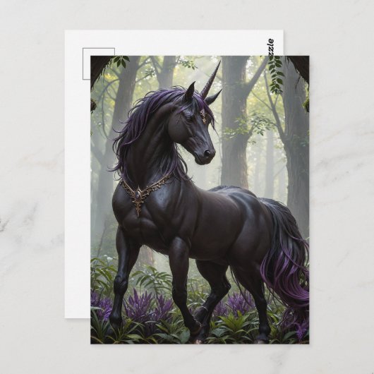 Das Schwarze Einhorn Postkarte (Vorne/Hinten)