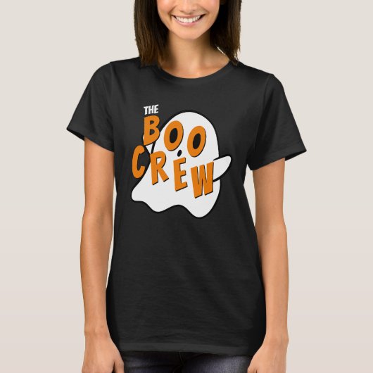Das Schwarze Halloween der Boo-Crew-Geisterfamilie T-Shirt (Vorderseite)
