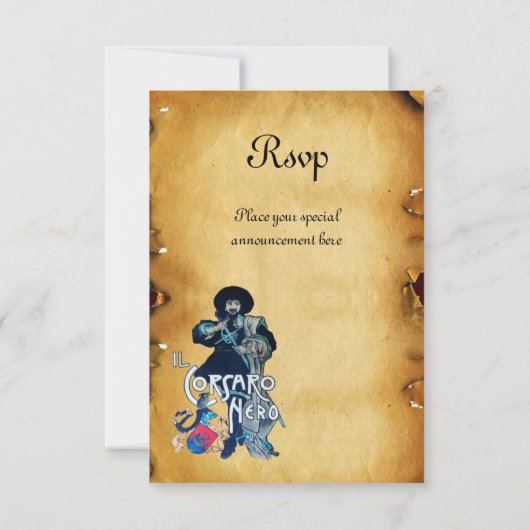 DAS SCHWARZE KORSAIR MONOGRAMM-Pergament Ankündigung (Rückseite)