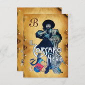 DAS SCHWARZE KORSAIR MONOGRAMM-Pergament Ankündigung (Vorne/Hinten)