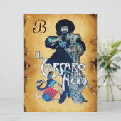 DAS SCHWARZE KORSAIR MONOGRAMM-Pergament Ankündigung (Stehend Vorderseite)