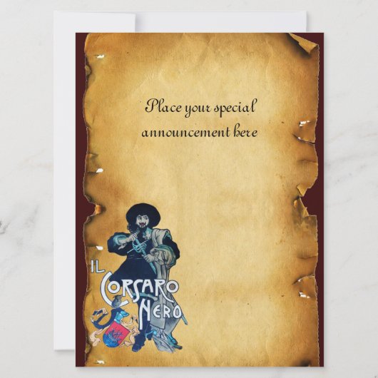 DAS SCHWARZE KORSAIR MONOGRAMM-Pergament Ankündigung (Rückseite)