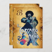 DAS SCHWARZE KORSAIR MONOGRAMM-Pergament Ankündigung (Vorne/Hinten)