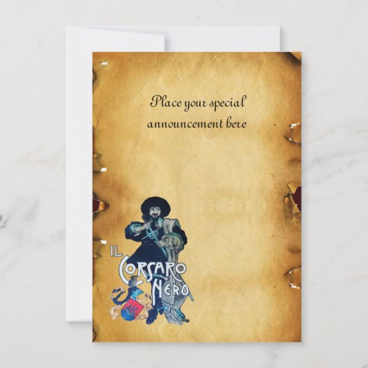 DAS SCHWARZE KORSAIR MONOGRAMM-Pergament Ankündigung (Rückseite)