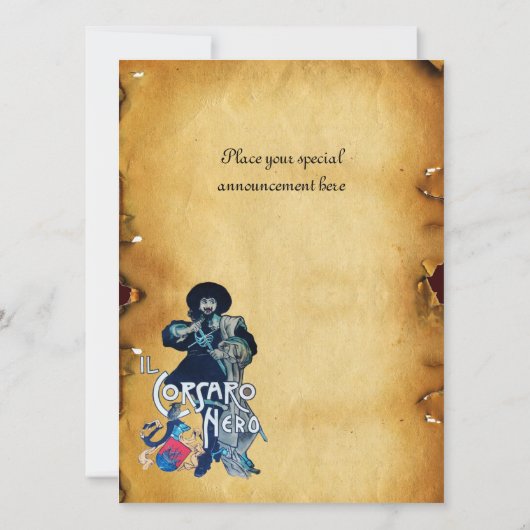 DAS SCHWARZE KORSAIR MONOGRAMM-Pergament Ankündigung (Rückseite)