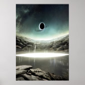 Das schwarze Loch am Himmel | AI Art Poster (Vorne)