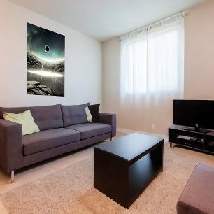 Das schwarze Loch am Himmel AI Art Poster