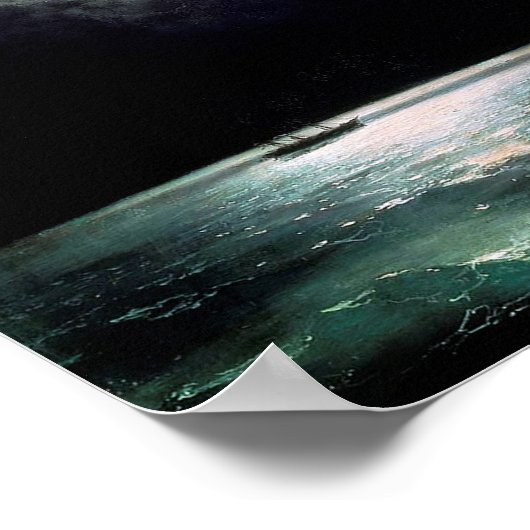 Das Schwarze Meer in der Nacht von Ivan Aivazovsky Poster (Ecke)