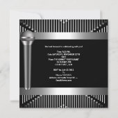 Das Schwarze Metallmikrophon des Menschen zum 21. Einladung (Rückseite)