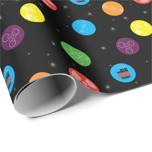 Das schwarze Muster der Urknall-Theorie Geschenkpapier (Rolleneckpunkt)
