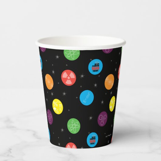 Das schwarze Muster der Urknall-Theorie Pappbecher (Rückseite)