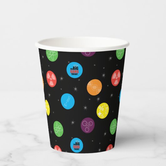 Das schwarze Muster der Urknall-Theorie Pappbecher (Vorderseite)