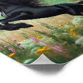 Das Schwarze Pferd Wandposter Poster (Ecke)
