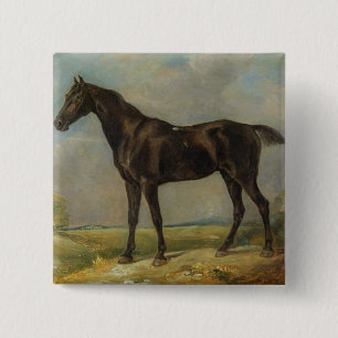 Das schwarze Reiten-Pferd Golding Polizisten, Button