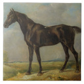 Das schwarze Reiten-Pferd Golding Polizisten, Fliese (Vorderseite)