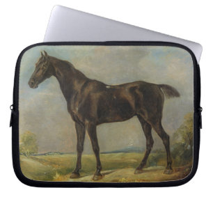 Das schwarze Reiten-Pferd Golding Polizisten, Laptopschutzhülle
