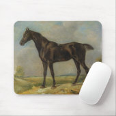 Das schwarze Reiten-Pferd Golding Polizisten, Mousepad (Mit Mouse)