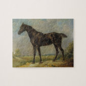 Das schwarze Reiten-Pferd Golding Polizisten, Puzzle (Horizontal)